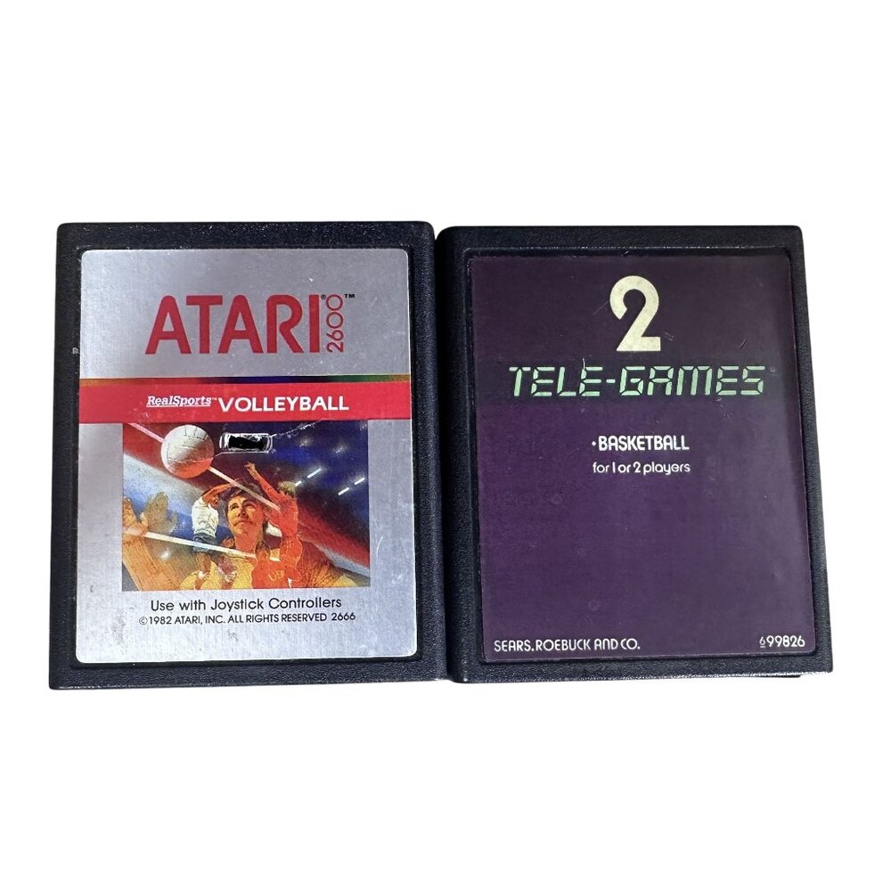 Vintage Atari 2600 Games 2 Games 2 Tele-Games Basketball & Realsports Volleyball